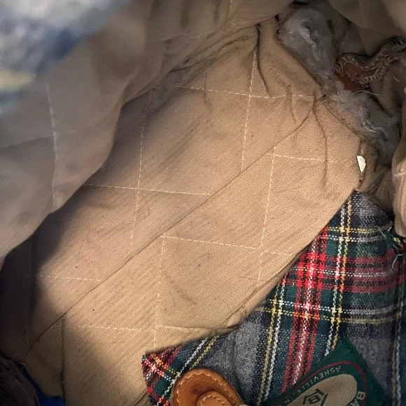 Elegant Plaid Satchel with Tan Leather Trim - Picture 5 of 8